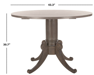 Safavieh Forest Drop Leaf Dining Table - Timeless Centerpiece With Pedestal Base For Flexible Dining Spaces Grey Wash DTB1000C