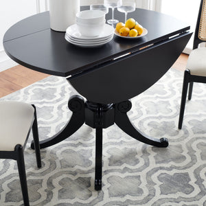 Safavieh Forest Drop Leaf Dining Table - Timeless Centerpiece With Pedestal Base For Flexible Dining Spaces Black DTB1000D