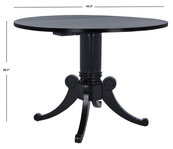 Safavieh Forest Drop Leaf Dining Table - Timeless Centerpiece With Pedestal Base For Flexible Dining Spaces Black DTB1000D