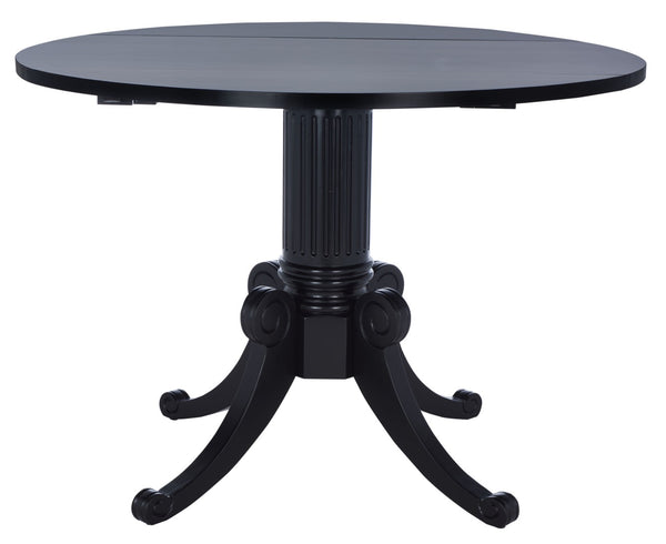 Safavieh Forest Drop Leaf Dining Table - Timeless Centerpiece With Pedestal Base For Flexible Dining Spaces Black DTB1000D
