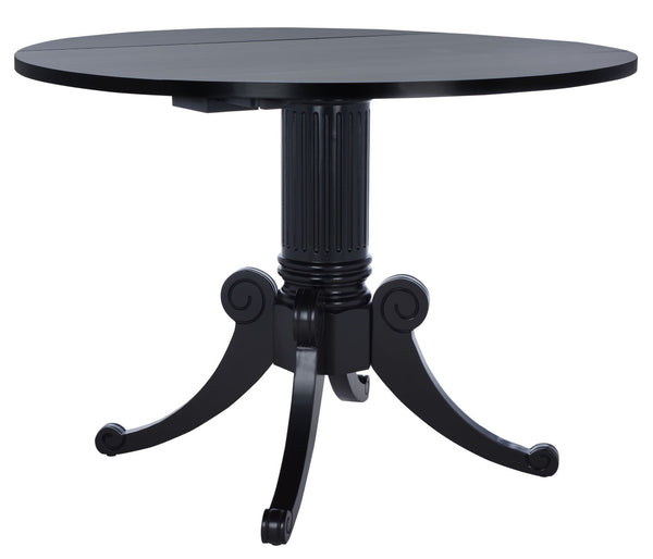 Safavieh Forest Drop Leaf Dining Table - Timeless Centerpiece With Pedestal Base For Flexible Dining Spaces Black DTB1000D