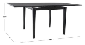 Safavieh Cullen Extendable Dining Table – Elegant Rubberwood Design For 4 To 6 Guests, Versatile For Any Space Black DTB1001A