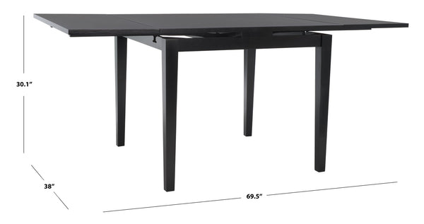 Safavieh Cullen Extendable Dining Table – Elegant Rubberwood Design For 4 To 6 Guests, Versatile For Any Space Black DTB1001A