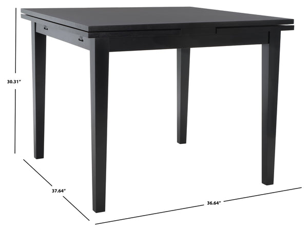 Safavieh Cullen Extendable Dining Table – Elegant Rubberwood Design For 4 To 6 Guests, Versatile For Any Space Black DTB1001A