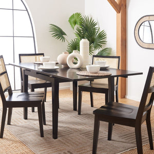 Safavieh Cullen Extendable Dining Table – Elegant Rubberwood Design For 4 To 6 Guests, Versatile For Any Space Black DTB1001A