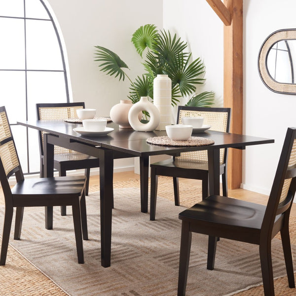 Safavieh Cullen Extendable Dining Table – Elegant Rubberwood Design For 4 To 6 Guests, Versatile For Any Space Black DTB1001A