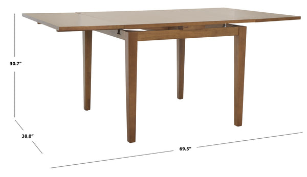 Safavieh Cullen Extendable Dining Table – Elegant Rubberwood Design For 4 To 6 Guests, Versatile For Any Space Brown DTB1001B