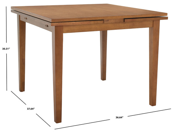 Safavieh Cullen Extendable Dining Table – Elegant Rubberwood Design For 4 To 6 Guests, Versatile For Any Space Brown DTB1001B