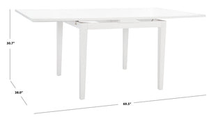 Safavieh Cullen Extendable Dining Table – Elegant Rubberwood Design For 4 To 6 Guests, Versatile For Any Space White DTB1001C