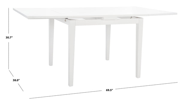 Safavieh Cullen Extendable Dining Table – Elegant Rubberwood Design For 4 To 6 Guests, Versatile For Any Space White DTB1001C