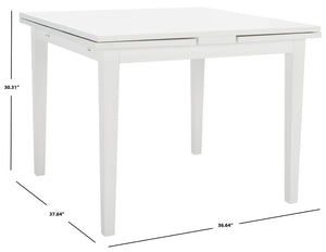 Safavieh Cullen Extendable Dining Table – Elegant Rubberwood Design For 4 To 6 Guests, Versatile For Any Space White DTB1001C