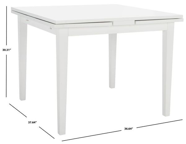 Safavieh Cullen Extendable Dining Table – Elegant Rubberwood Design For 4 To 6 Guests, Versatile For Any Space White DTB1001C