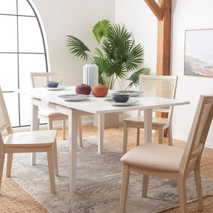 Safavieh Cullen Extendable Dining Table – Elegant Rubberwood Design For 4 To 6 Guests, Versatile For Any Space White DTB1001C