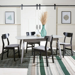 Safavieh Kyoga Auto-Extension Dining Table - Modern Dark Grey Centerpiece For Effortless Entertaining & Flexibility DTB1400B