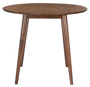Safavieh Lovell Space-Saving Folding Round Dining Table – Stylish Design For Small Spaces And Versatile Use Walnut DTB1401A
