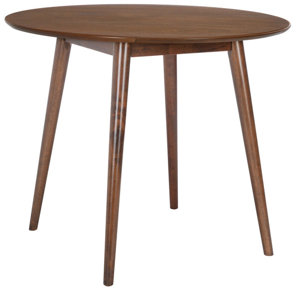 Safavieh Lovell Space-Saving Folding Round Dining Table – Stylish Design For Small Spaces And Versatile Use Walnut DTB1401A