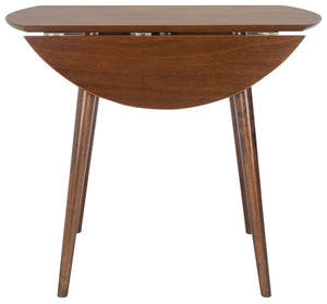 Safavieh Lovell Space-Saving Folding Round Dining Table – Stylish Design For Small Spaces And Versatile Use Walnut DTB1401A
