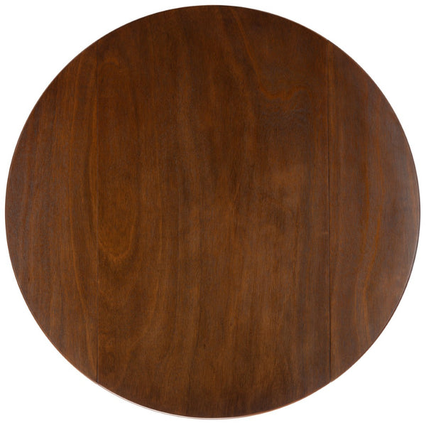 Safavieh Lovell Space-Saving Folding Round Dining Table – Stylish Design For Small Spaces And Versatile Use Walnut DTB1401A