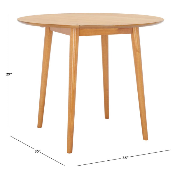 Safavieh Lovell Space-Saving Folding Round Dining Table – Stylish Design For Small Spaces And Versatile Use Light Oak DTB1401D