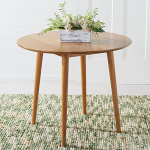 Safavieh Lovell Space-Saving Folding Round Dining Table – Stylish Design For Small Spaces And Versatile Use Light Oak DTB1401D