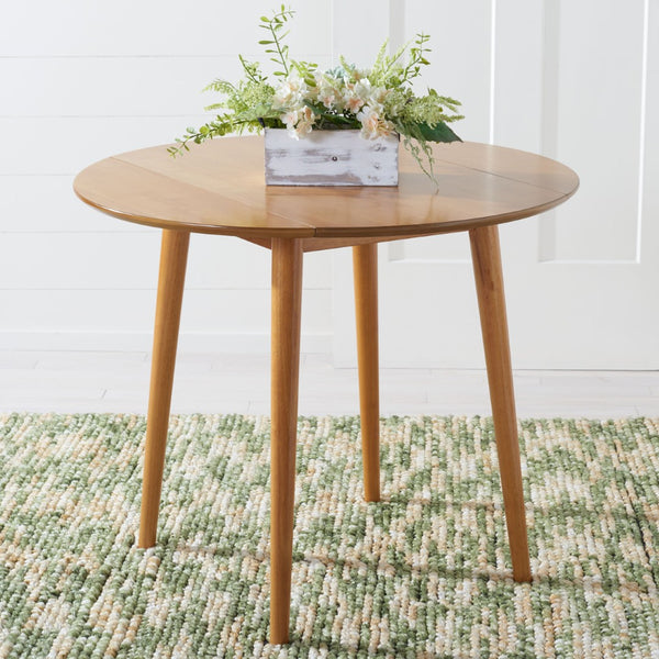 Safavieh Lovell Space-Saving Folding Round Dining Table – Stylish Design For Small Spaces And Versatile Use Light Oak DTB1401D