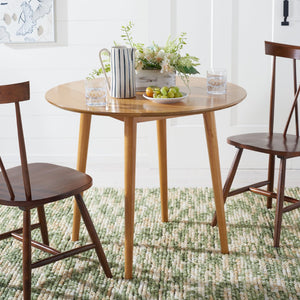 Safavieh Lovell Space-Saving Folding Round Dining Table – Stylish Design For Small Spaces And Versatile Use Light Oak DTB1401D