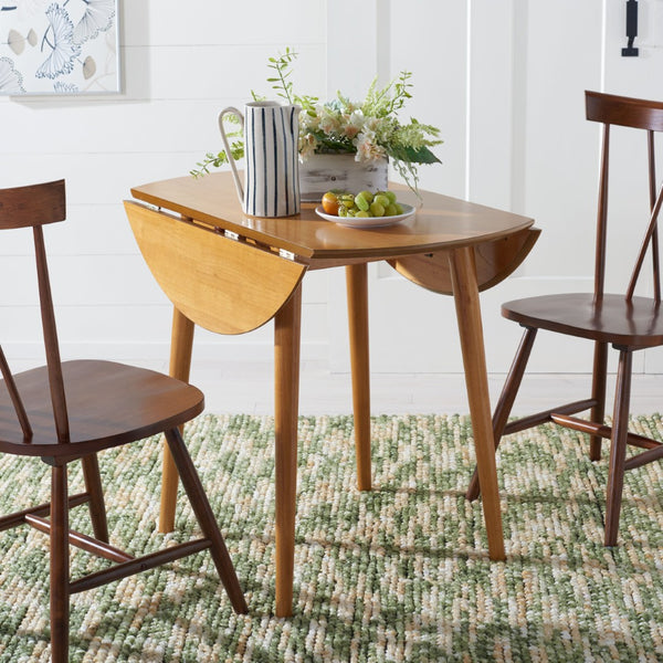 Safavieh Lovell Space-Saving Folding Round Dining Table – Stylish Design For Small Spaces And Versatile Use Light Oak DTB1401D