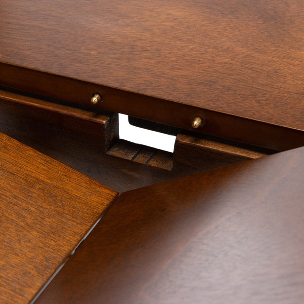 Safavieh Varda Manual Extension Dining Table - Mid-Century Style With Walnut Finish For Modern Dining Spaces DTB1402A