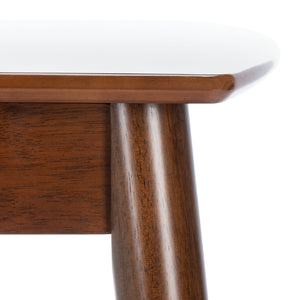 Safavieh Varda Manual Extension Dining Table - Mid-Century Style With Walnut Finish For Modern Dining Spaces DTB1402A