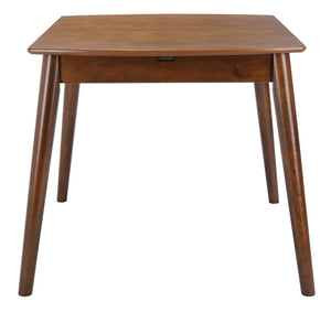Safavieh Varda Manual Extension Dining Table - Mid-Century Style With Walnut Finish For Modern Dining Spaces DTB1402A