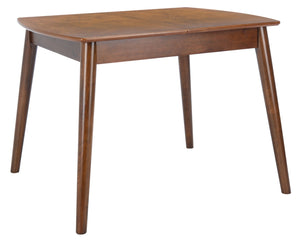 Safavieh Varda Manual Extension Dining Table - Mid-Century Style With Walnut Finish For Modern Dining Spaces DTB1402A