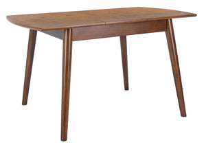 Safavieh Varda Manual Extension Dining Table - Mid-Century Style With Walnut Finish For Modern Dining Spaces DTB1402A