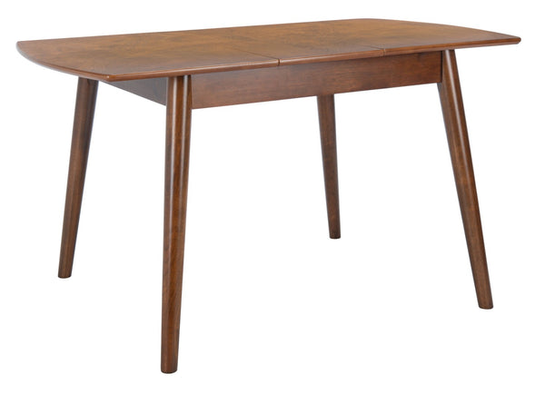 Safavieh Varda Manual Extension Dining Table - Mid-Century Style With Walnut Finish For Modern Dining Spaces DTB1402A