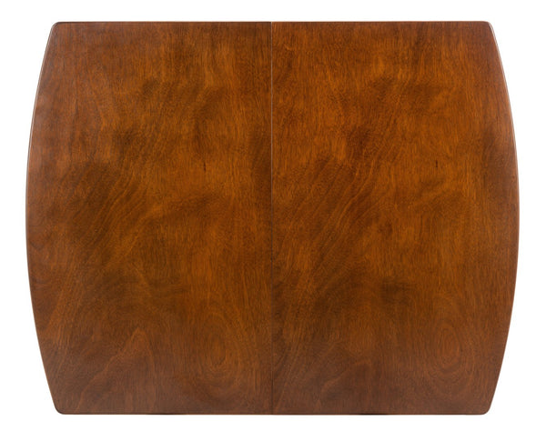 Safavieh Varda Manual Extension Dining Table - Mid-Century Style With Walnut Finish For Modern Dining Spaces DTB1402A