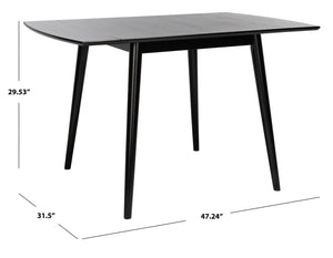 Safavieh Kaylee Extension Dining Table - Stylish Mid-Century Design With Expandable Drop Leaves For Versatile Dining Matte Black DTB1403A