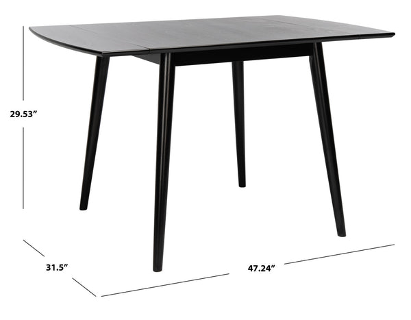 Safavieh Kaylee Extension Dining Table - Stylish Mid-Century Design With Expandable Drop Leaves For Versatile Dining Matte Black DTB1403A