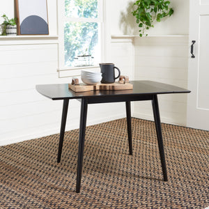Safavieh Kaylee Extension Dining Table - Stylish Mid-Century Design With Expandable Drop Leaves For Versatile Dining Matte Black DTB1403A