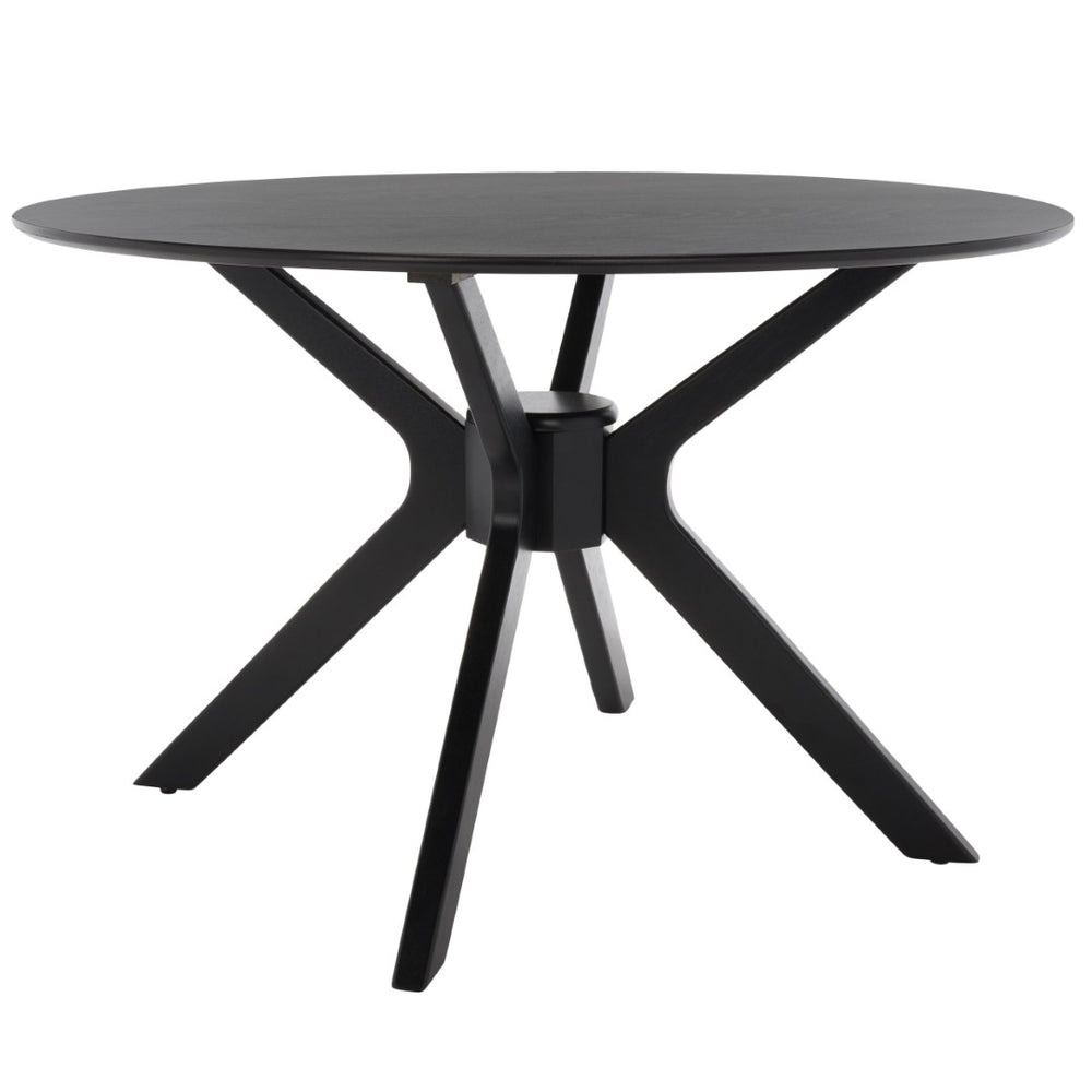 Safavieh Nicolai Round Dining Table - Modern Pedestal Design, Durable Build, And Stylish Centerpiece For Dining Spaces Matte Black DTB1405A