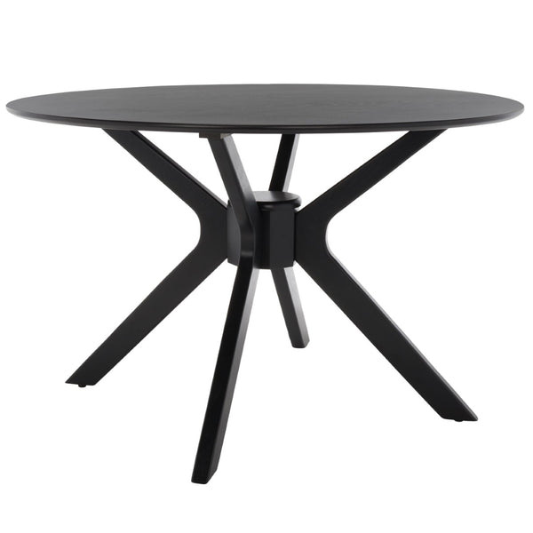 Safavieh Nicolai Round Dining Table - Modern Pedestal Design, Durable Build, And Stylish Centerpiece For Dining Spaces Matte Black DTB1405A