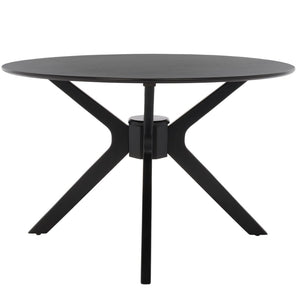 Safavieh Nicolai Round Dining Table - Modern Pedestal Design, Durable Build, And Stylish Centerpiece For Dining Spaces Matte Black DTB1405A