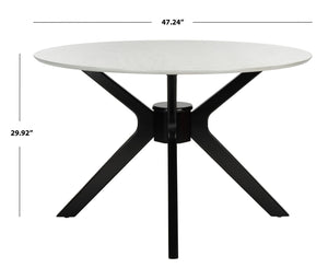 Safavieh Nicolai Round Dining Table - Modern Pedestal Design, Durable Build, And Stylish Centerpiece For Dining Spaces Dark Grey / Matte Black DTB1405B