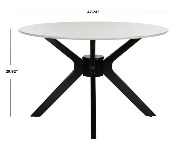 Safavieh Nicolai Round Dining Table - Modern Pedestal Design, Durable Build, And Stylish Centerpiece For Dining Spaces Dark Grey / Matte Black DTB1405B