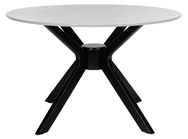 Safavieh Nicolai Round Dining Table - Modern Pedestal Design, Durable Build, And Stylish Centerpiece For Dining Spaces Dark Grey / Matte Black DTB1405B