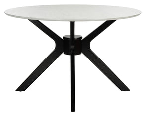 Safavieh Nicolai Round Dining Table - Modern Pedestal Design, Durable Build, And Stylish Centerpiece For Dining Spaces Dark Grey / Matte Black DTB1405B