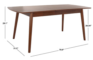 Safavieh Kay Extension Dining Table - Versatile Centerpiece With Classic Design For Stylish Gatherings Walnut DTB1406B