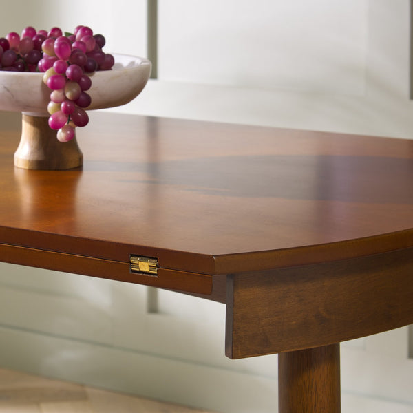 Safavieh Malakai Folding Round Dining Table - Stylish, Compact Design For Modern Interiors And Versatile Use Walnut Wood And Metal Dtb1407a