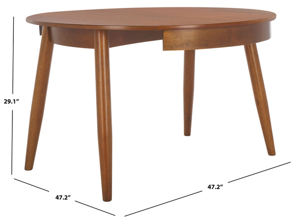 Safavieh Malakai Folding Round Dining Table - Stylish, Compact Design For Modern Interiors And Versatile Use Walnut Wood And Metal Dtb1407a