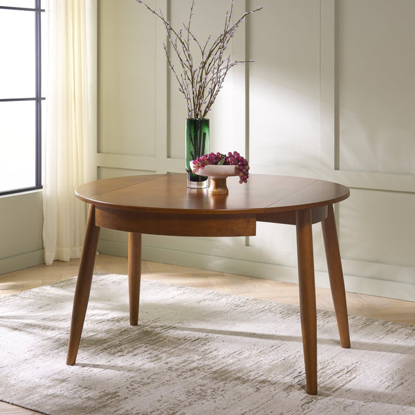 Safavieh Malakai Folding Round Dining Table - Stylish, Compact Design For Modern Interiors And Versatile Use Walnut Wood And Metal Dtb1407a