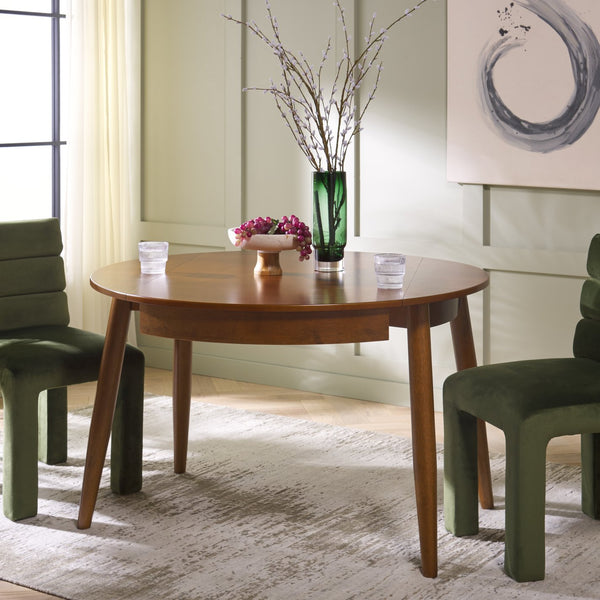 Safavieh Malakai Folding Round Dining Table - Stylish, Compact Design For Modern Interiors And Versatile Use Walnut Wood And Metal Dtb1407a