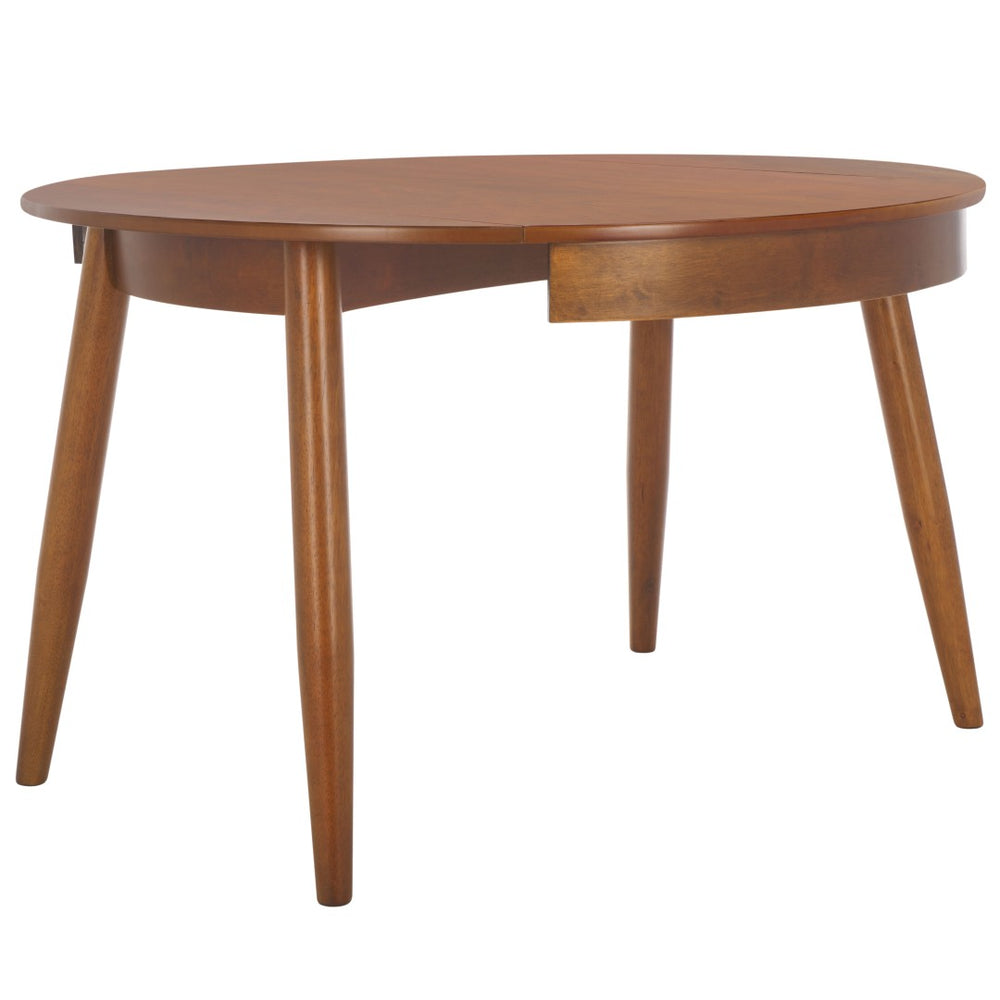 Safavieh Malakai Folding Round Dining Table - Versatile Space-Saving Design For Modern Homes And Gatherings Walnut DTB1407A